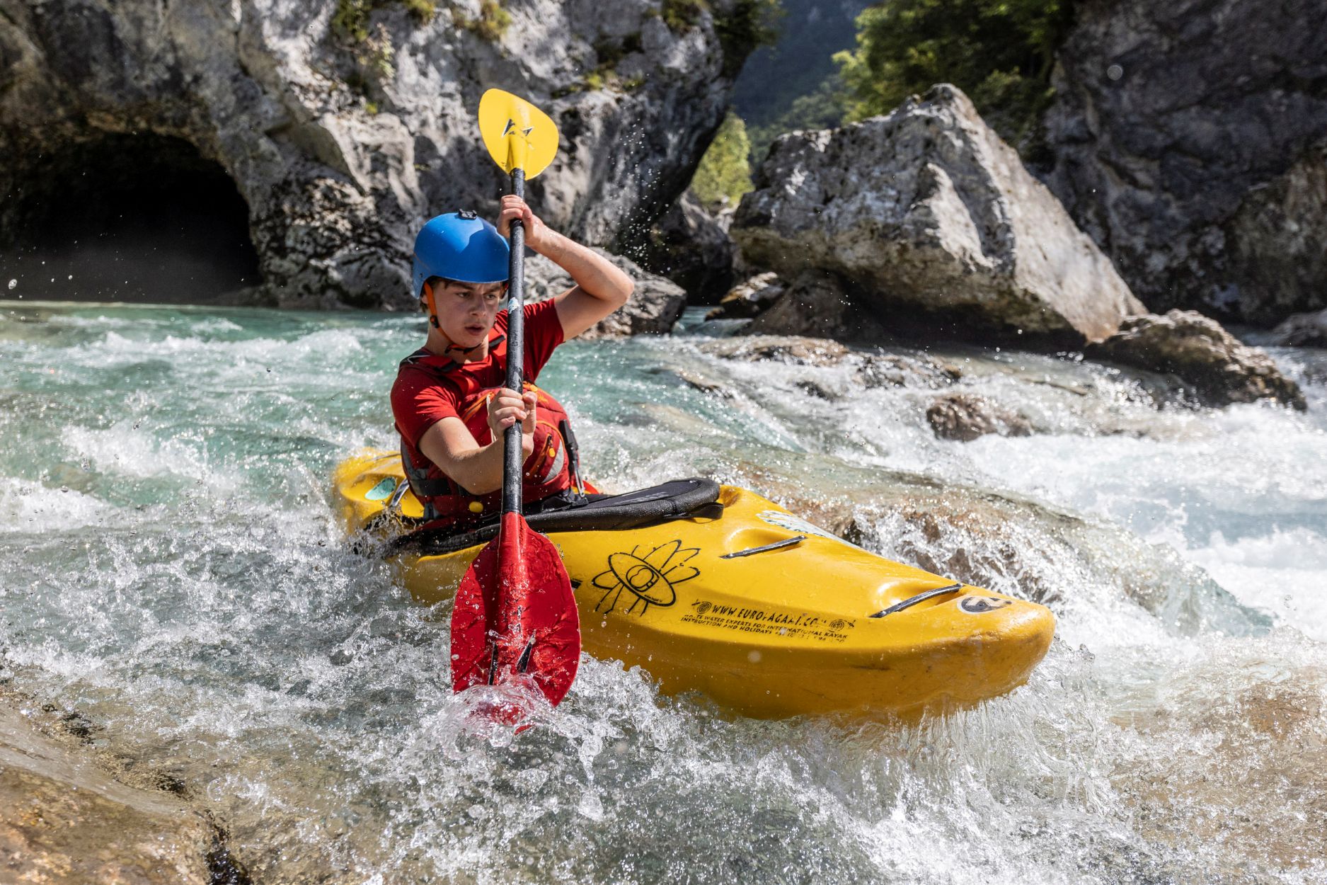 6-day whitewater kayaking course on the Soca Slovenia